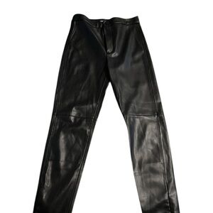 Zara Black Faux Leather Skinny Fit Pants Straight Leg XS